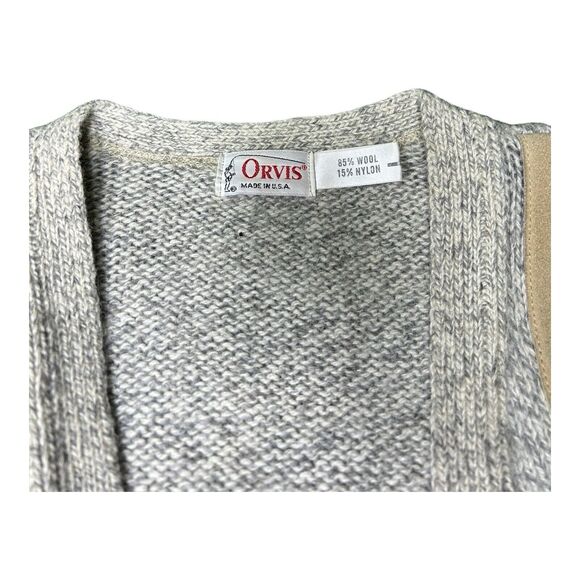 Vtg Orvis Wool Blend Shooting Cardigan Sweater Made In USA Size XL Grandpa Cabin - Picture 6 of 11